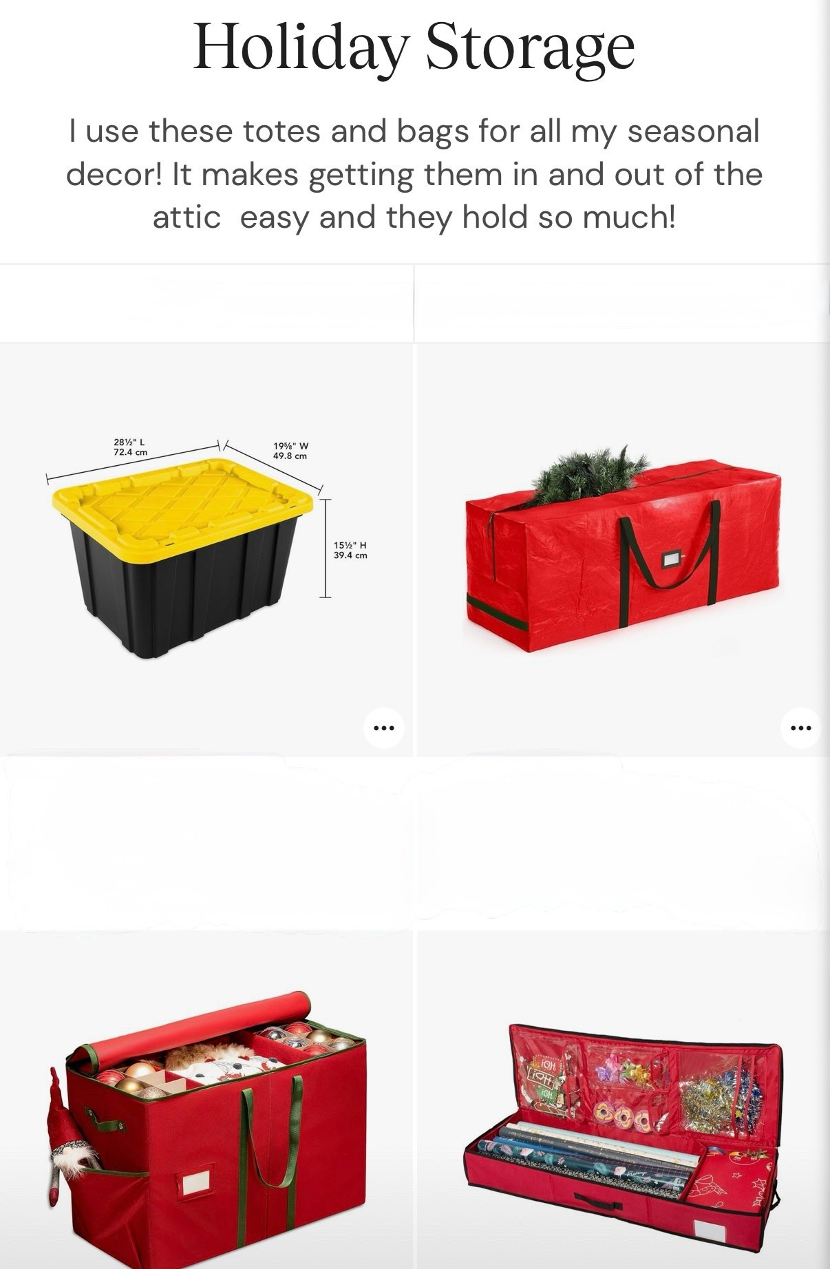 Holiday Decor Storage Bags! These are the MVP's of storing  your seasonal decor!

#LTKHoliday #LTKHome