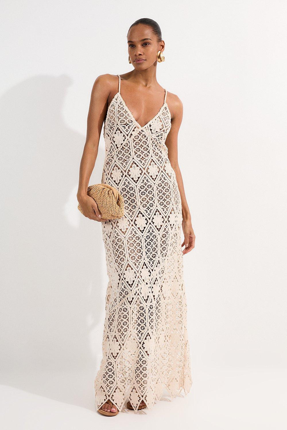 Beach Crochet Maxi Dress | Karen Millen UK + IE + DE + NL