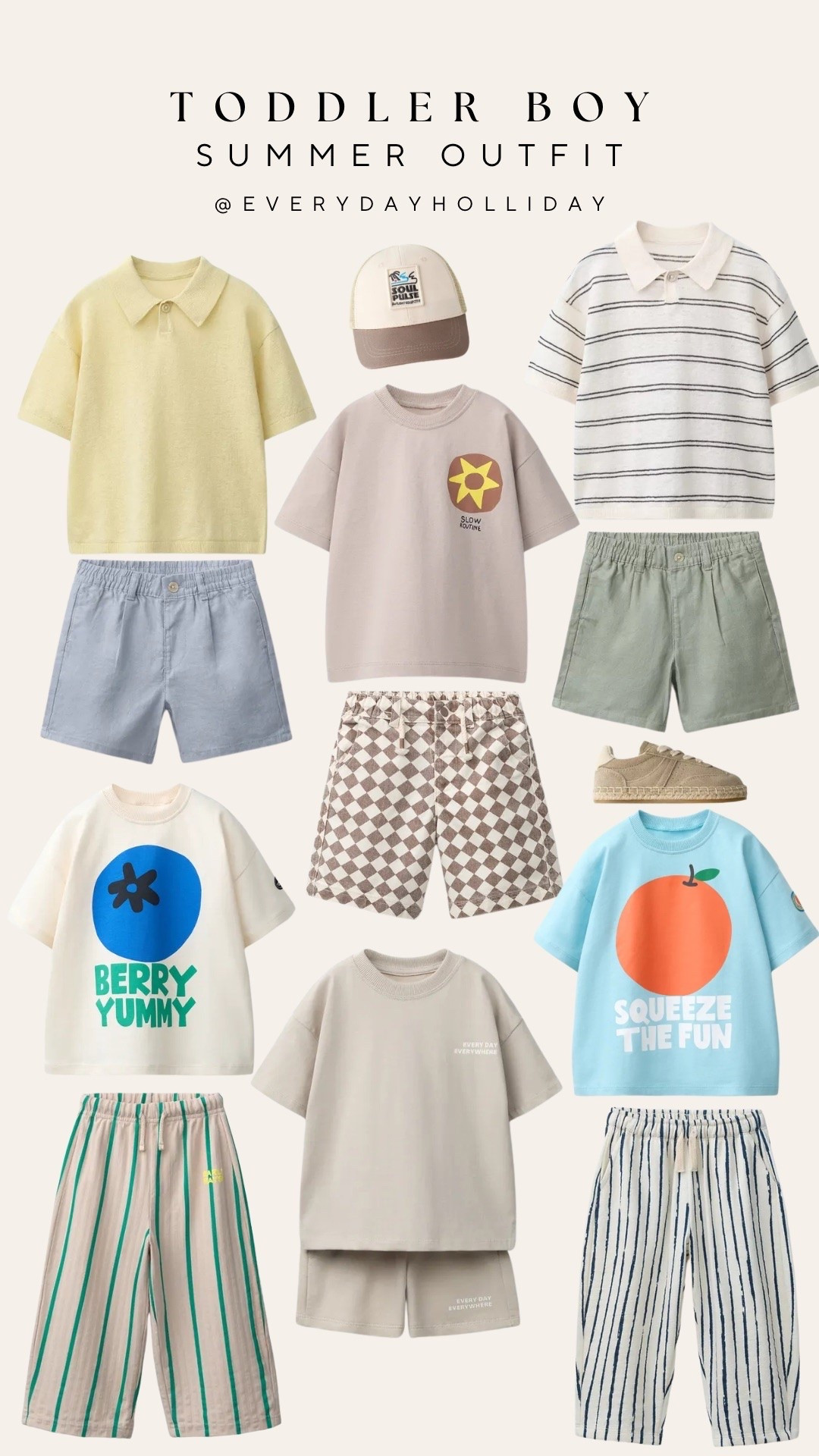 Rounding up the cutest Zara toddler boy summer finds — polo tees, checkered shorts, fruit graphic tops, striped pants, and that little trucker hat. Everything is linked from Zara so it’s all easy to find. Which outfit combo would you put your little guy in?

#LTKootd #LTKBaby #LTKKids