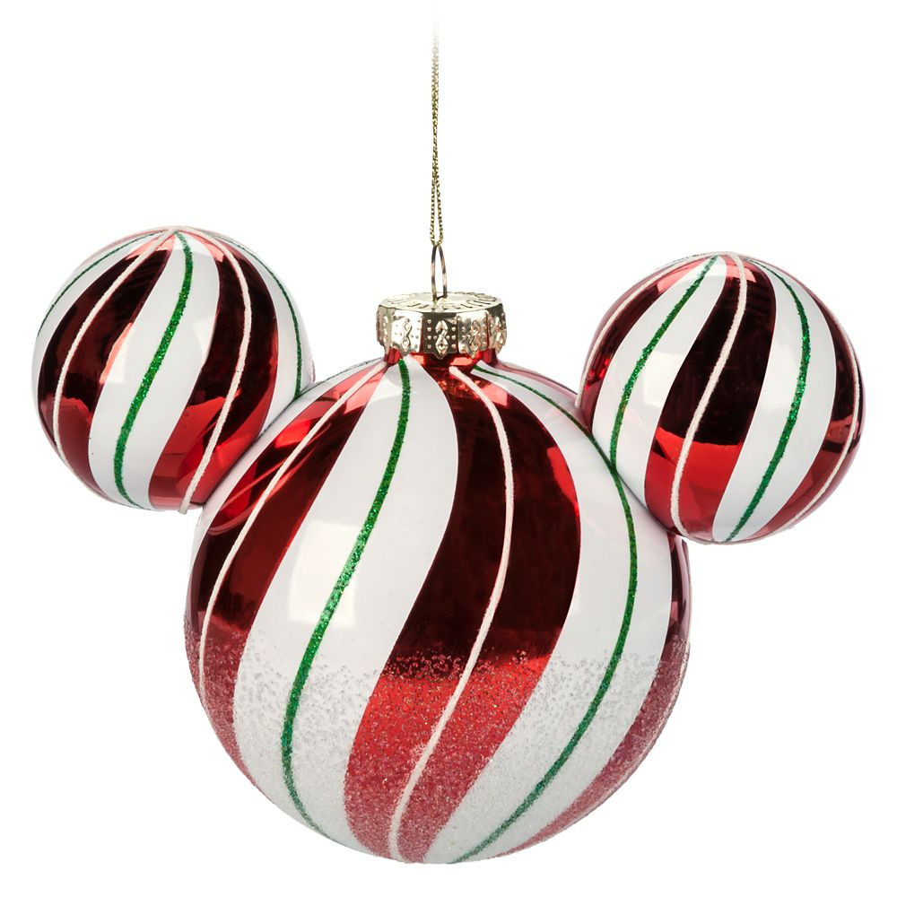 Mickey Mouse Icon Glass Ball Sketchbook Ornament – Peppermint | Disney Store