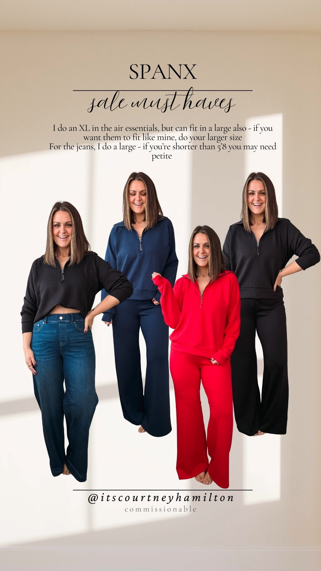 Spanx 30% off - no code needed!! Exclusions apply, but Air Essentials are including in the sale - as are Spanx Booty boost leggings and EveryWear jeans!

Sizing as pictured - XL in AirEssentials, Large in jeans, and I can do a Large and XL in booty boost leggings (depending on how much compression I’m wanting)
@spanx #spanxpartner

loungewear, supportive denim, travel outfit

#LTKSaleAlert #LTKTravel #LTKMidsize