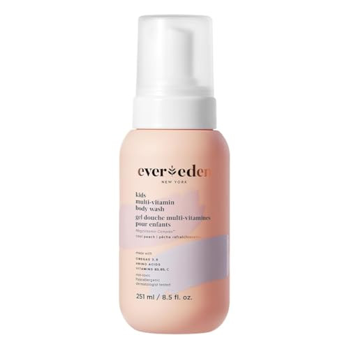 Evereden Multi-Vitamin Kids Body Wash Cool Peach: Gentle Body Wash Sensitive Skin Nourishment & Hydration Formula | Clean Non-Toxic for Kids | 8.5 fl oz. | Amazon (US)