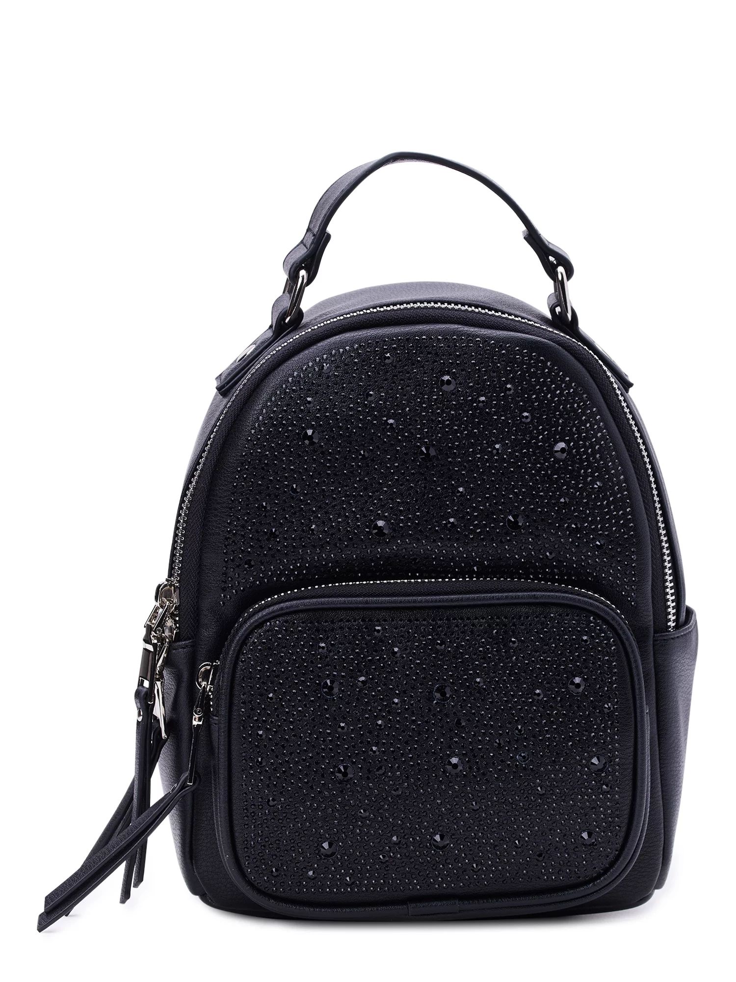 Madden NYC Women's Crystal Micro Dome Backpack, Black | Walmart (US)