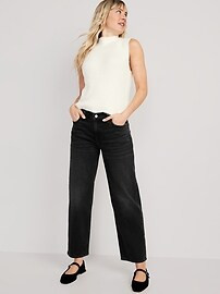 Mid-Rise Boyfriend Loose Black Jeans for Women | Old Navy (US)