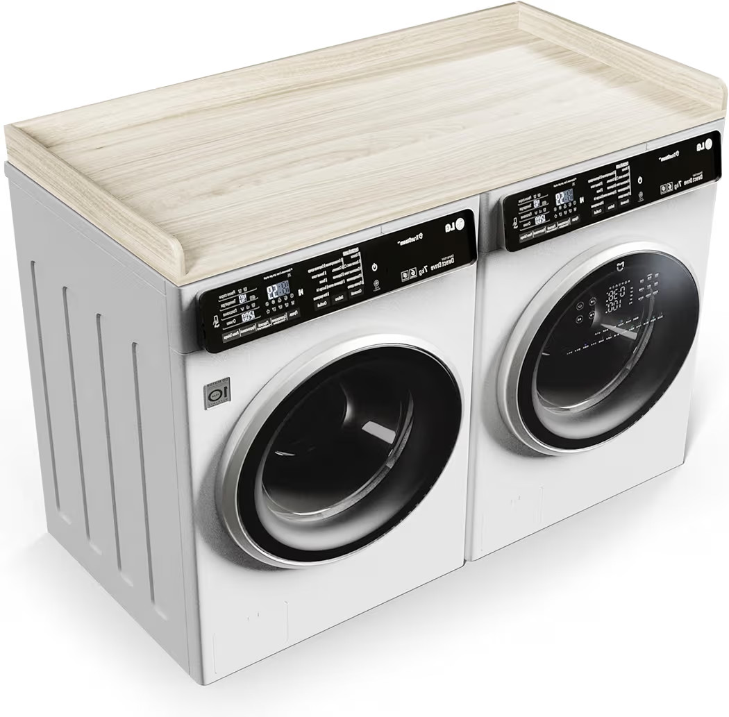 Washer Dryer Countertop with Non-Slip Mat, 27.5" x 54" Laundry Countertop with Edge Rails for Roo... | Amazon (US)