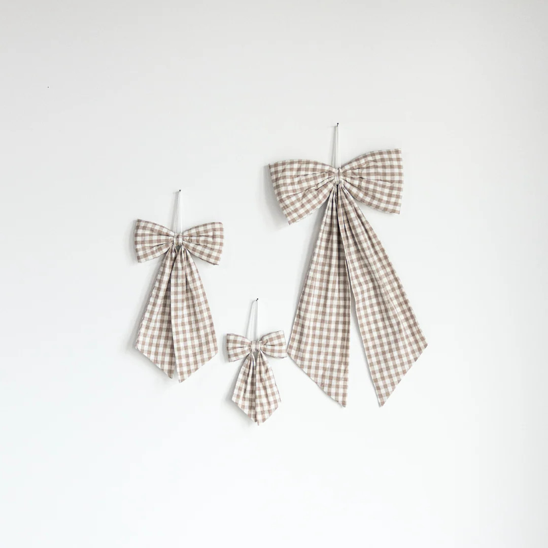 Brown Gingham Fabric Bows | By Luxe B Co. | luxe bCO