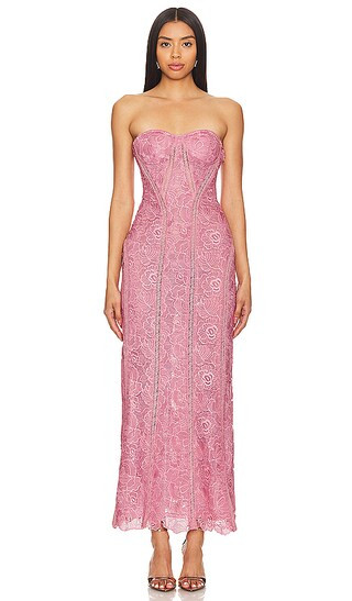 X Revolve Paris Lace Midi Dress in Blush | Revolve Clothing (Global)
