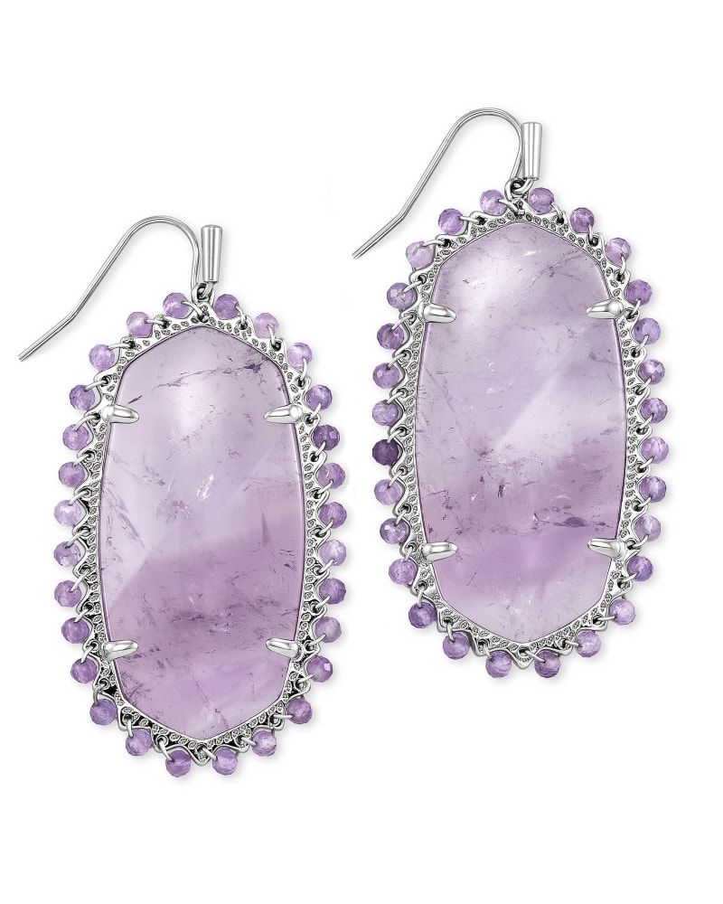 Beaded Danielle Silver Drop Earrings in Purple Amethyst | Kendra Scott