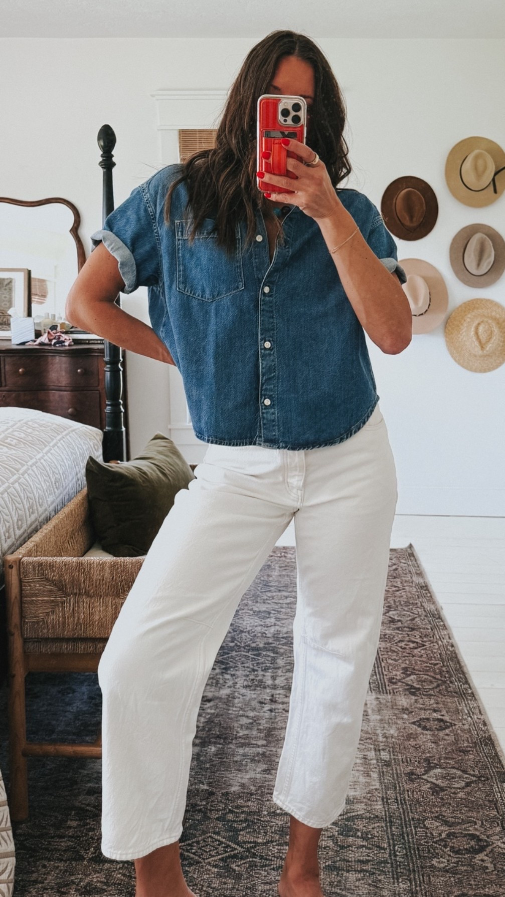 Boxy cropped denim shirt I’ve been wearing non stop! 40% off in cart!!!