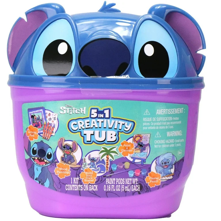 Tara Toy: 5-In-1: Creativity Tub - Stitch - Build Your Own Scene. Canvas-Wood-Plaster Painting, S... | Walmart (US)