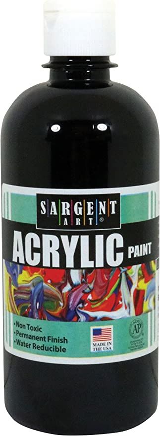 Sargent Art 24-2485 16-Ounce Acrylic Paint, Black | Amazon (US)