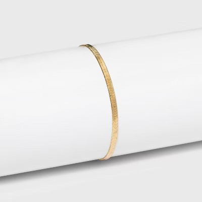 14K Gold Plated Herringbone Chain Bracelet - A New Day™: Lobster Claw Clasp, 7" Length, Gift Bo... | Target