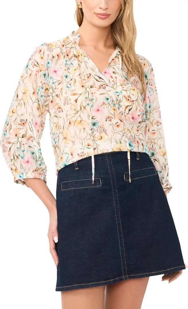Floral Ruffle Peasant Top | Nordstrom