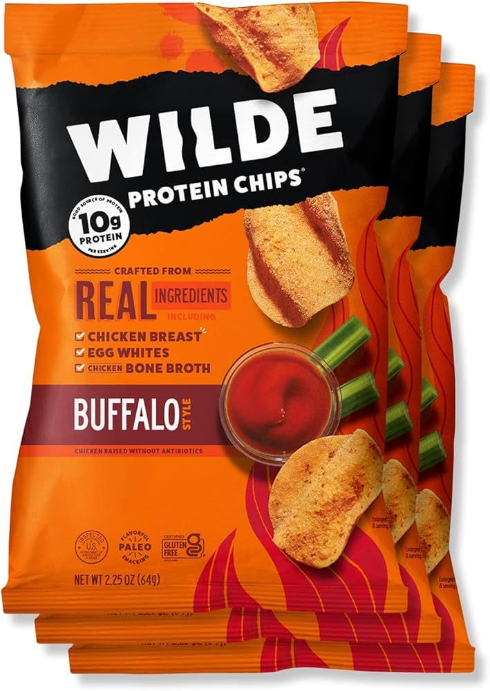 Buffalo Chicken Protein Chips by Wilde Chips, Thin and Crispy, High Protein, Keto Friendly, Made ... | Amazon (US)