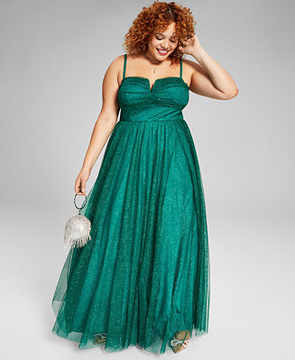 Trendy Plus Size Tulle A-Line Evening Gown | Macys (US)