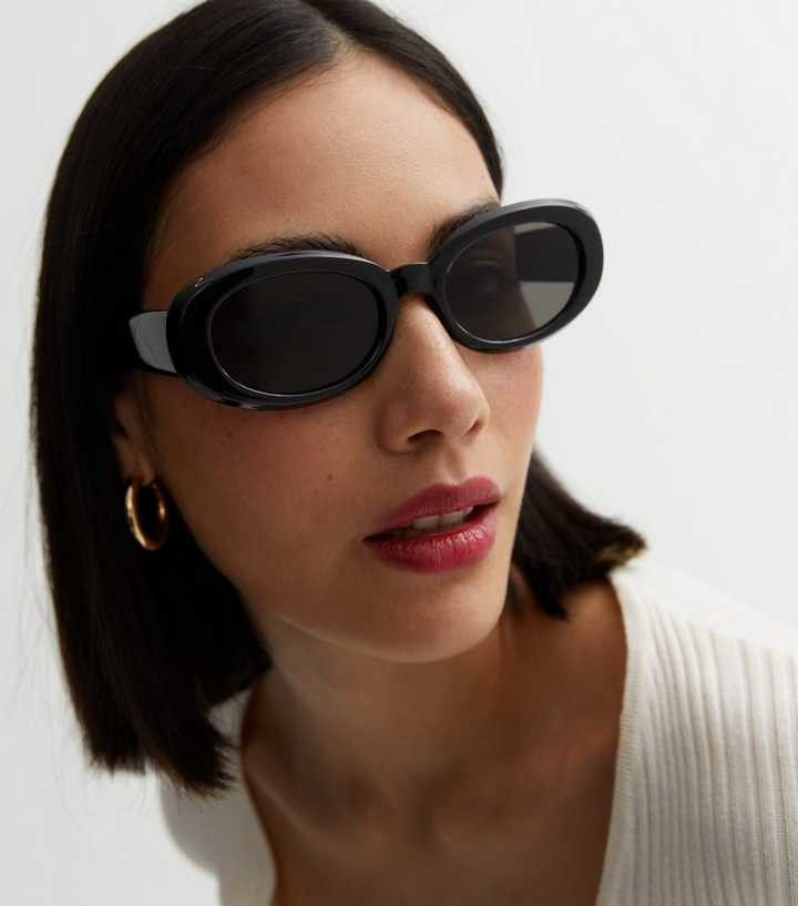 Black Chunky Oval Sunglasses
						
						Add to Saved Items
						Remove from Saved Items | New Look (UK)