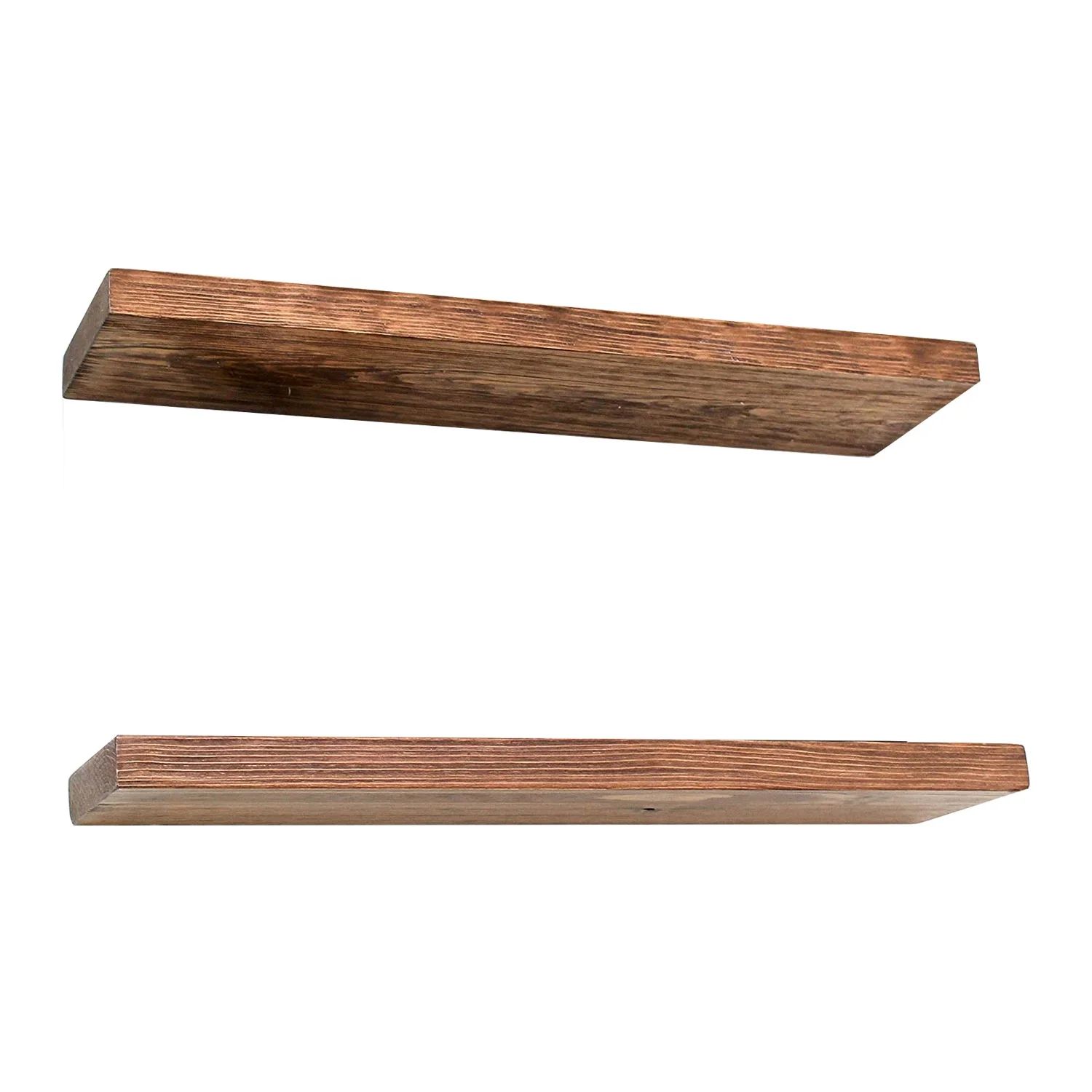 Willow & Grace Connie 24 Inch Floating Shelves, Light Walnut, Set of 2 | Walmart (US)