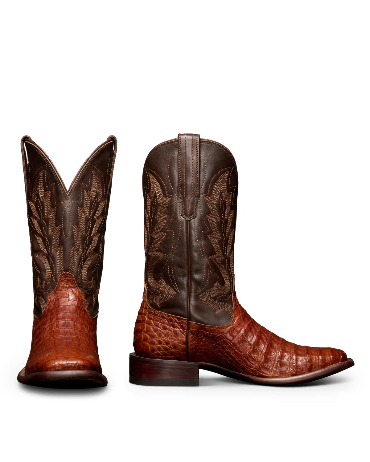 The William in Dark Pecan Caiman - Men's Cowboy Boot | Tecovas | Tecovas