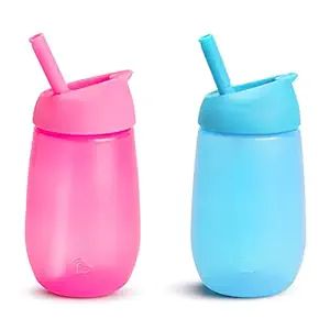 Munchkin Simple Clean Straw Cup, 10 Ounce, 2 Pack, Pink/Blue | Amazon (US)