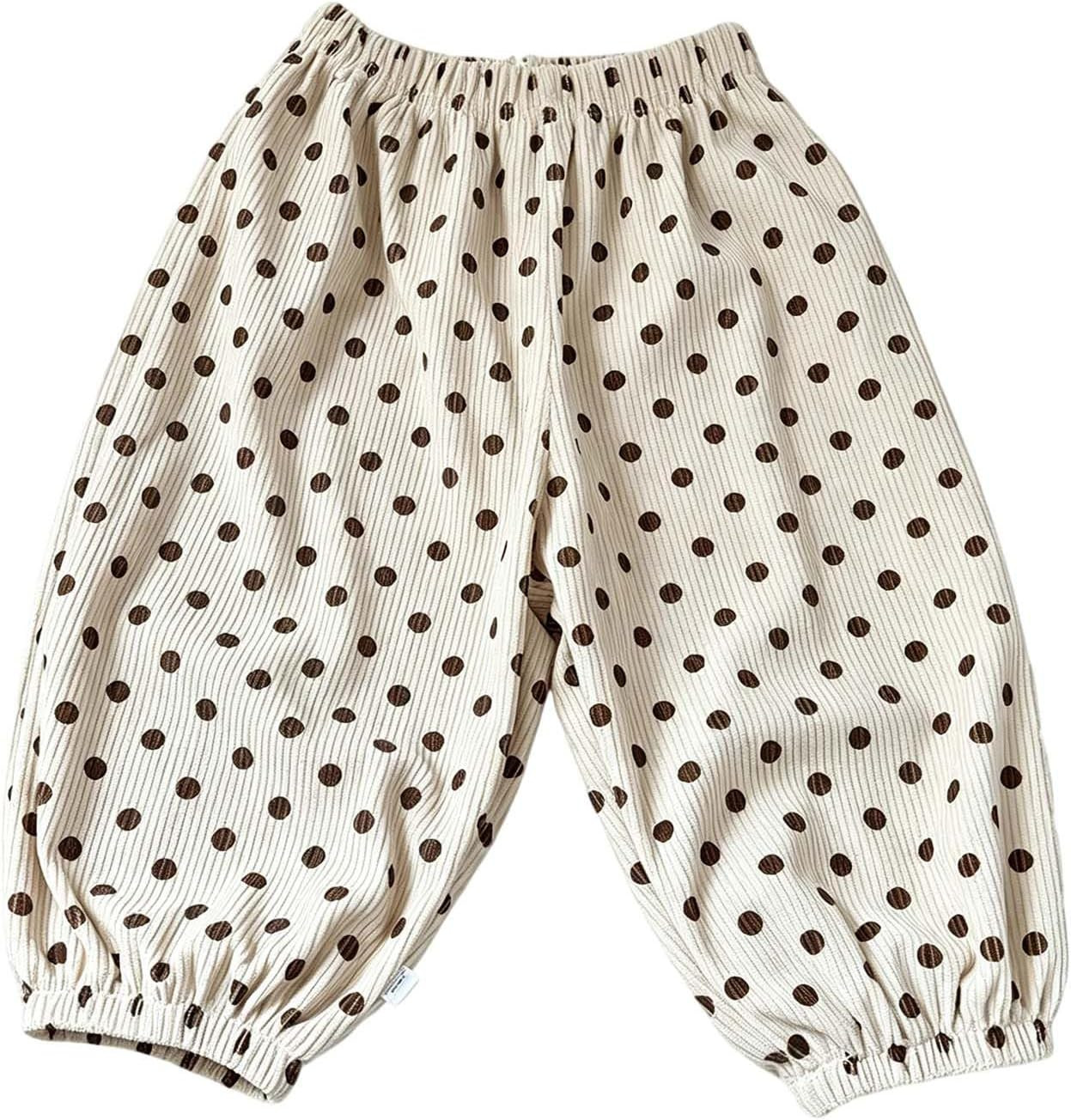 Toddler Girls Baggy Corduroy Joggers, Cute Polka Dots Loose Athletic Sweatpants with Pockets for 1-12 Years | Amazon (US)