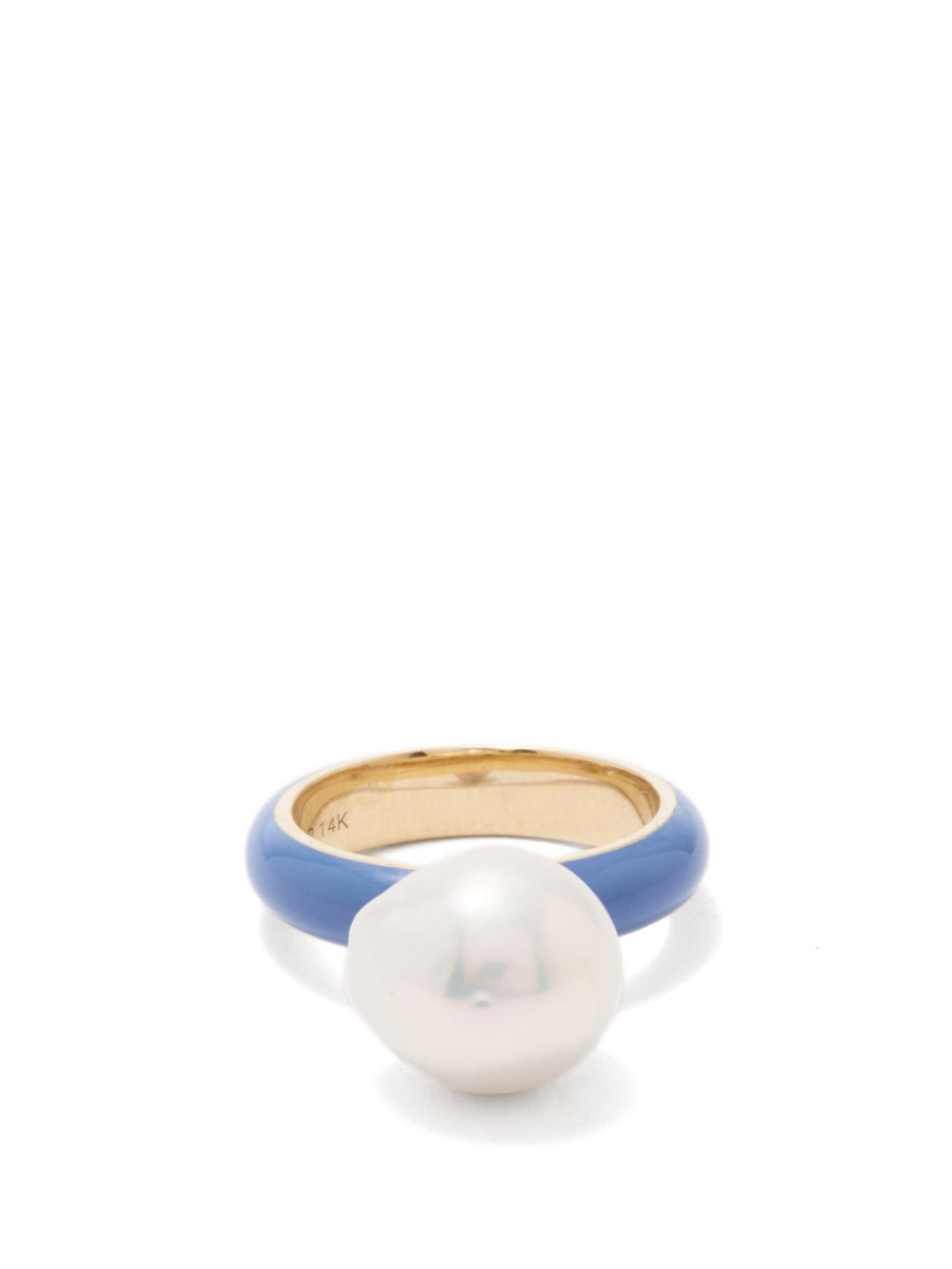 Baroque pearl & enamelled 14kt gold ring | Fry Powers | Matches (US)