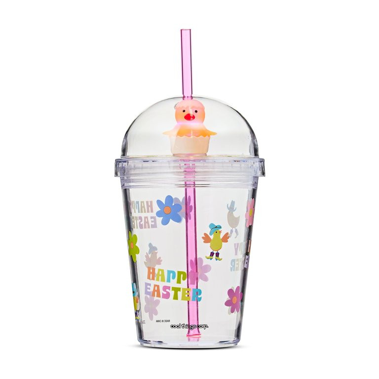 Easter Yellow Chick Light-Up Dome Cup with Straw, 17.2 fl oz, by Way To Celebrate | Walmart (US)