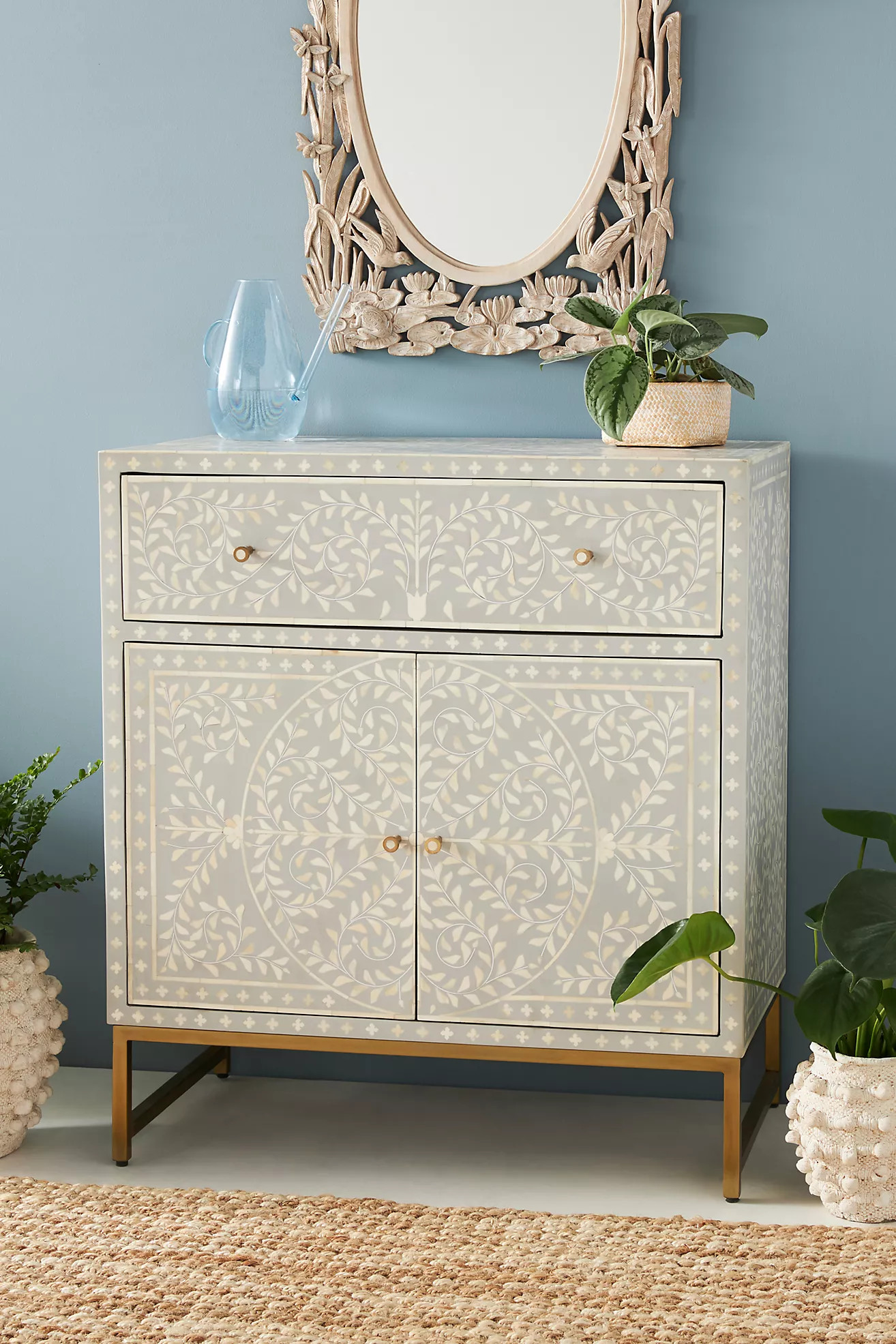 Scroll Vine Inlay Entryway Cabinet | Anthropologie (US)