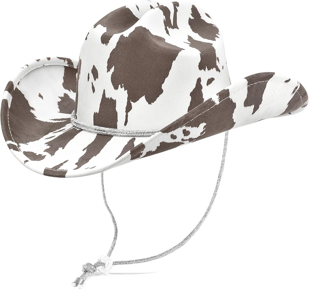 FLUFFY SENSE. Cowgirl Hat Cow Print Rhinestone Cowboy Hat Felt Bachelorette Party Hat Crystal Bli... | Amazon (US)