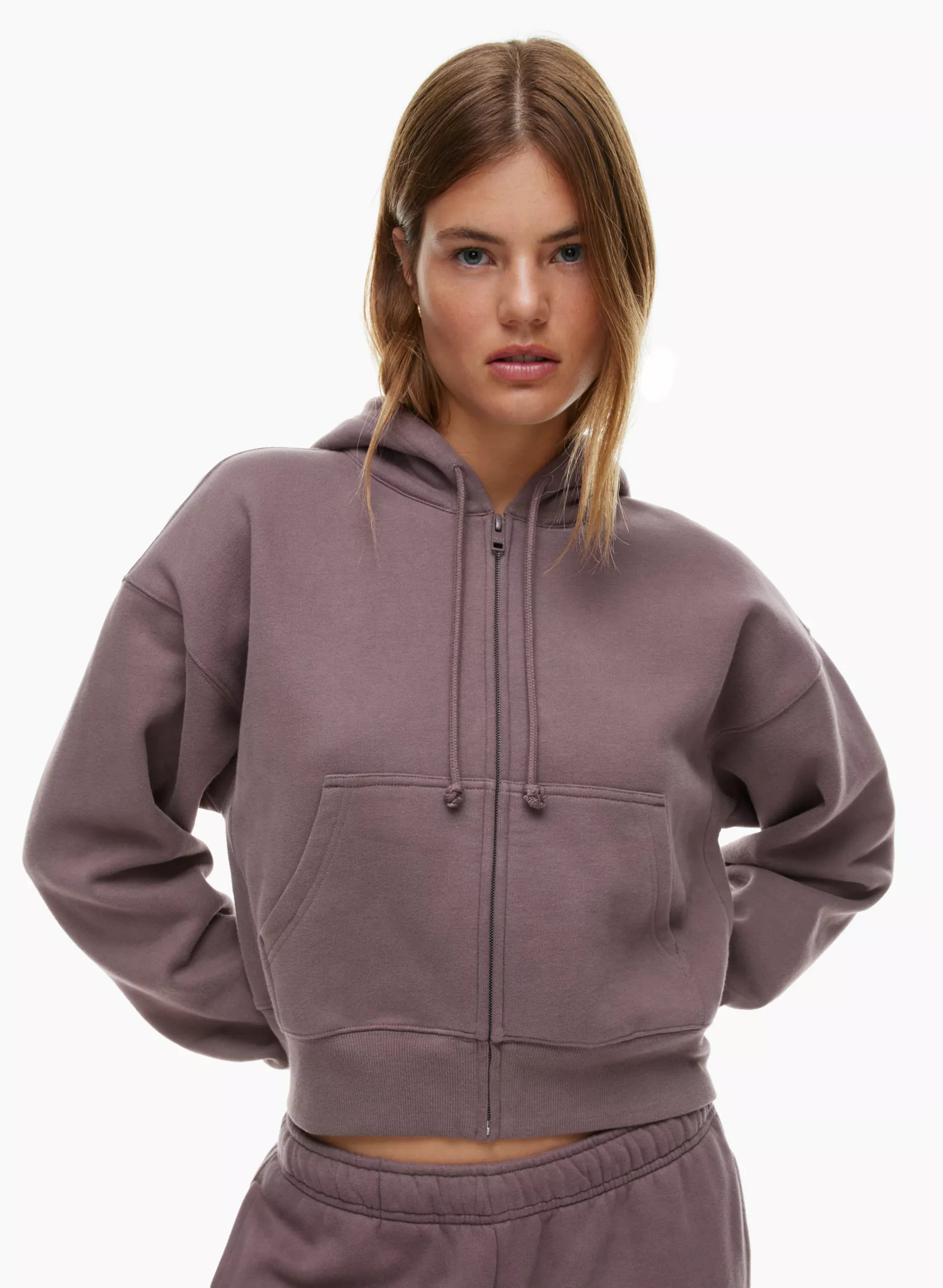 COZY FLEECE BOYFRIEND BOXY ZIP HOODIE | Aritzia