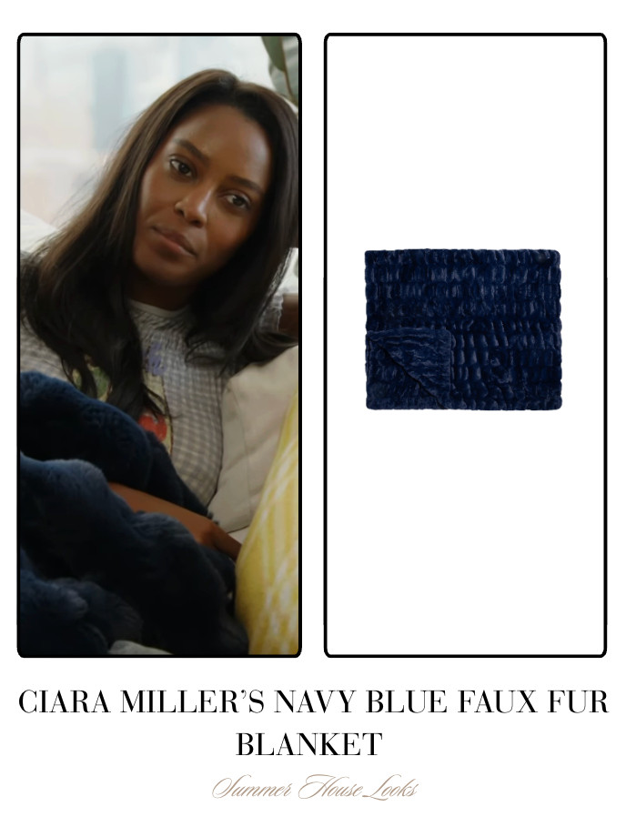 Ciara Miller's Navy Blue Faux Fur Blanket 

 