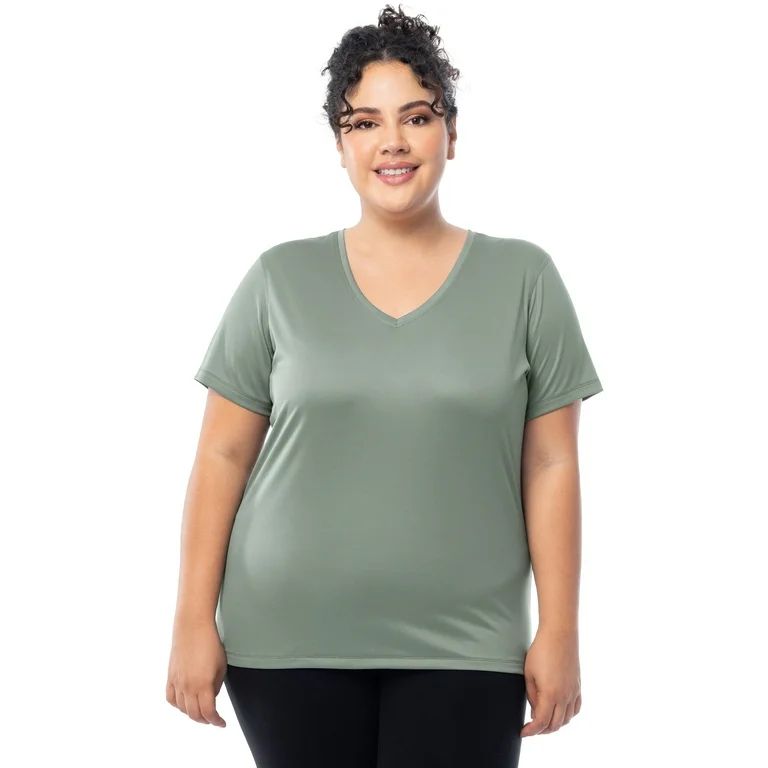Athletic Works Women's and Women's Plus Core Active V-Neck T-Shirt, Sizes XS-4X | Walmart (US)