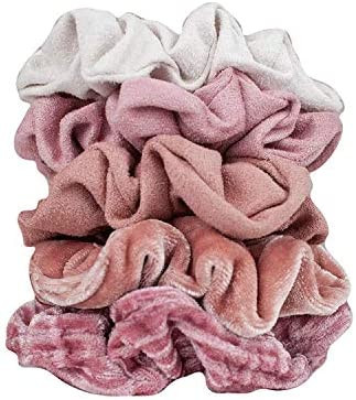 Kitsch Velvet Scrunchies for Hair, Hair Scrunchies for Women, Scrunchy Hair Bands, 5 Pack (Blush/... | Amazon (US)