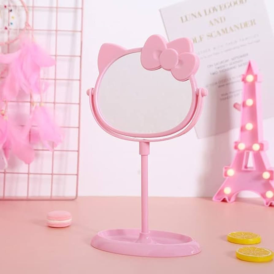 Amazon.com - VNSPORT Desk Mirror, Kitty Cat Shape-Kawaii &Vanity Makeup Mirror for You in Bathroo... | Amazon (US)