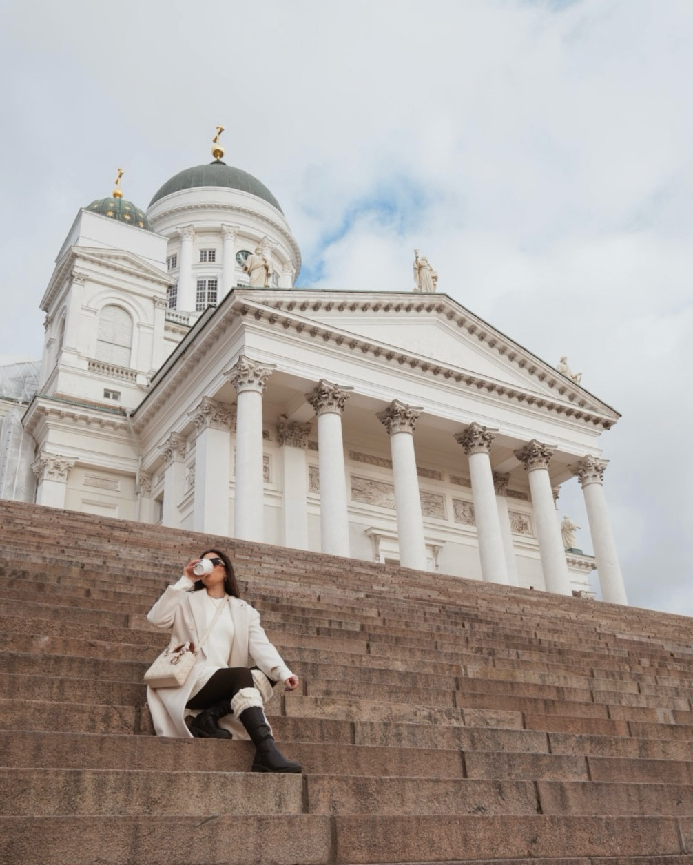 Helsinki Outfit 🤍 Coat, Dress, Leg warmers, and accessories are from Princess Polly! Some items are not available anymore so I listed similar ones!! Boots are from Steve Madden and Bag is from Dior 🖤

#LTKTravel #LTKSeasonal #LTKHoliday