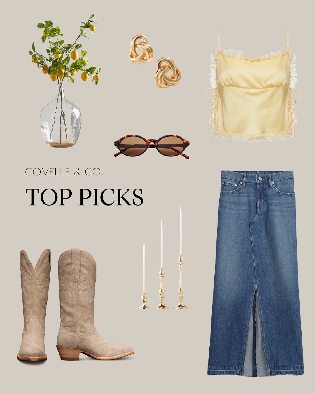 🌸🐎 SUMMER BLOSSOM MEETS COWGIRL CHIC 🐎🌸
This month’s Covelle & Co. Top Picks are giving big sun-drenched saddle energy with a side of bougie bloom. We’ve lassoed our favorite finds from Anthro, Pottery Barn, Tecovas, Williams Sonoma, Gap, and more — handpicked to channel that wildflower-loving, wide-brim-wearing, porch-sippin’ vibe we’re all living for.

Whether you're wrangling home vibes or stepping out in western flair, these curated selects will have you galloping into the second half of summer in style. 🌞🌾✨

Tap to shop 🤠 Save to style 💐 Share to spread the vibe

#CovelleTopPicks #CowgirlSummer #SummerBlossom #CuratedByCovelle #InteriorDesignMeetsStyle #WesternWithWink #HomeStyleEdit #CowgirlChic #AnthroHome #PotteryBarnFinds #GapStyle #WilliamsSonomaLove 

#LTKStyleTip #LTKHome #LTKSeasonal