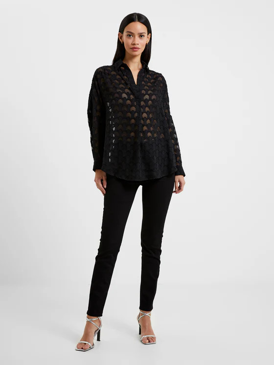 Geo Burn-Out Popover Shirt | French Connection (UK)