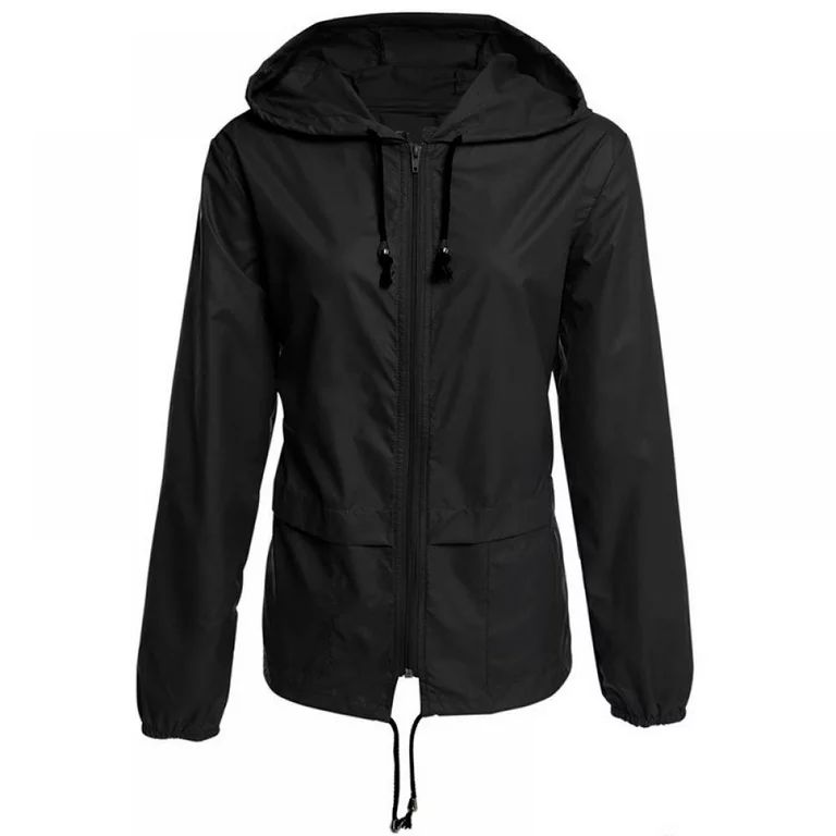 Women's Waterproof Spring Jacket Zipper Fully Taped Seams Rain Coat Spring Autumn Parka (Black, 2... | Walmart (US)