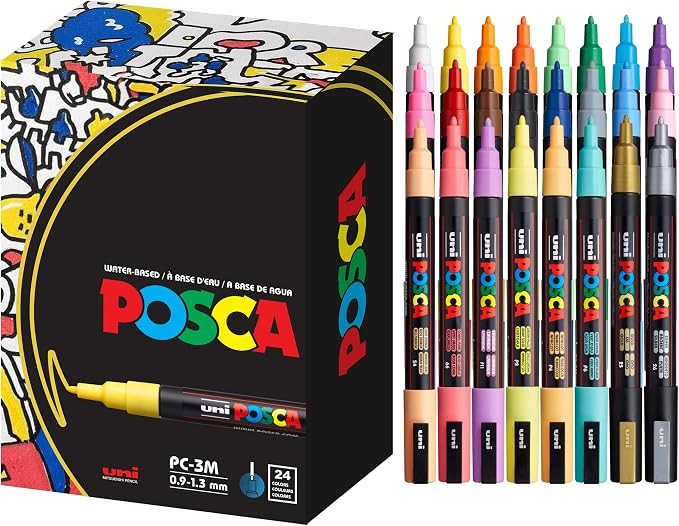 posca Paint Markers, 3M Fine Point Acrylic Paint Pens with Reversible Tips, Art Supplies For Gift... | Amazon (US)