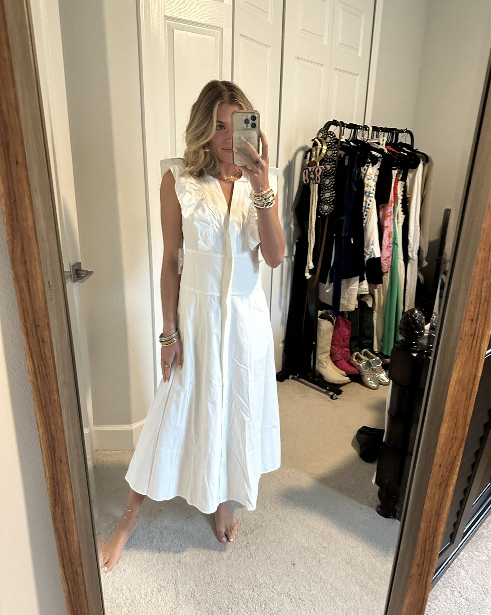 Brochu Walker. Inspired by our summer travels abroad, our Aurora Ruffle Dress is a special, feminine edition to our sought-after dress collection. In a slightly elongated, midi length, silhouette, it features a beautiful ruffled, princess seam detail through the bust. A sophisticated and form-fitting, banded waistline adds sensuality while subtle details like a hidden button front placket makes it as effortless as it is romantic. Day to night, work to weekend…Aurora is your newest must-have

#LTKBacktoSchool #LTKStyleTip #LTKWorkwear