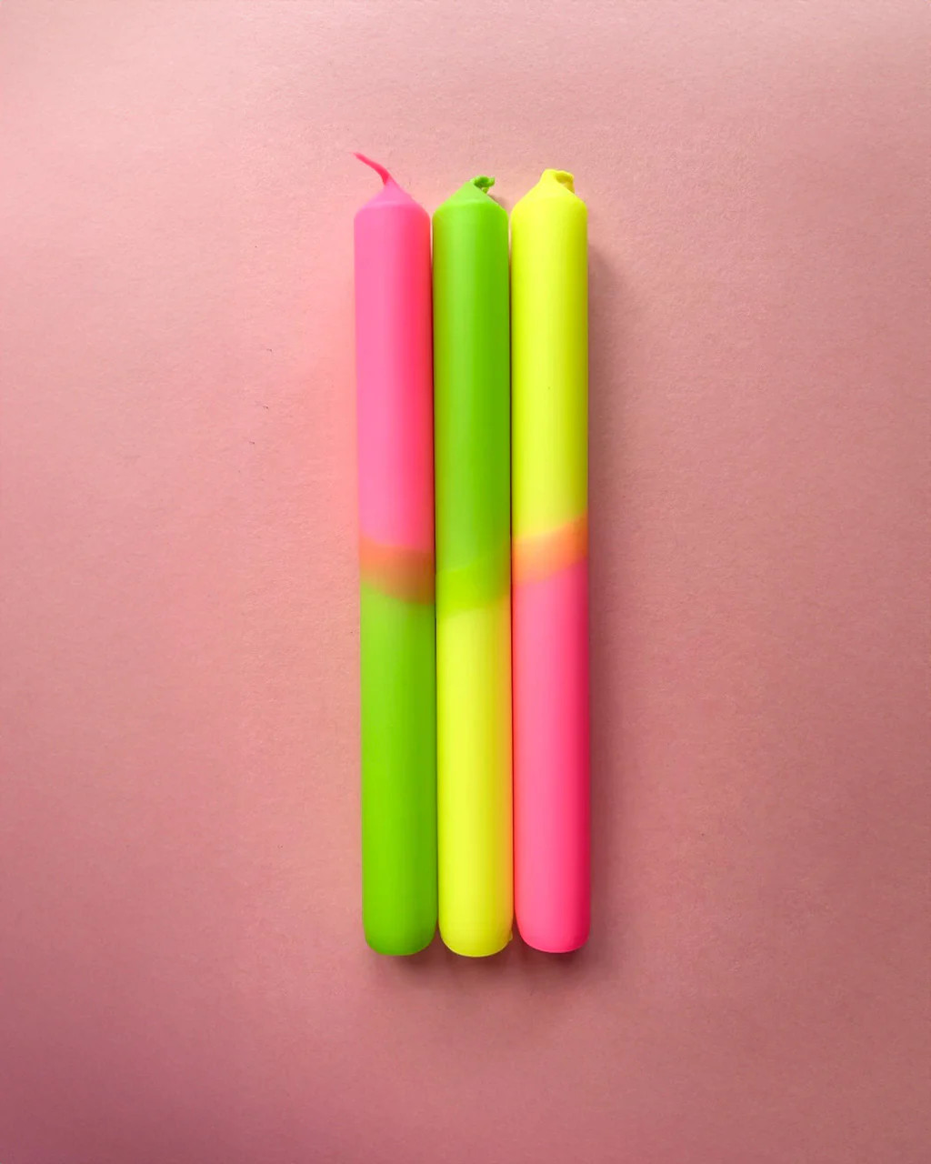Neon Sugar Dip Dye Dinner Candles - Set Of 3 | ban.do