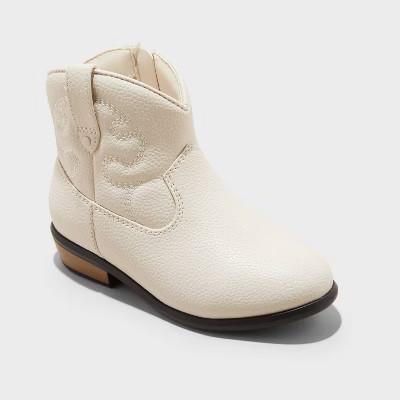 Toddler Girls' Addie Western Boots - Cat & Jack™ Cream 12T | Target