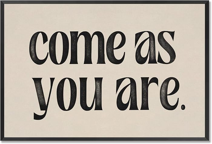 Vintage Come As You Are Framed Poster Inspirational Quote Black Calligraphy Text Canvas Wall Art ... | Amazon (US)
