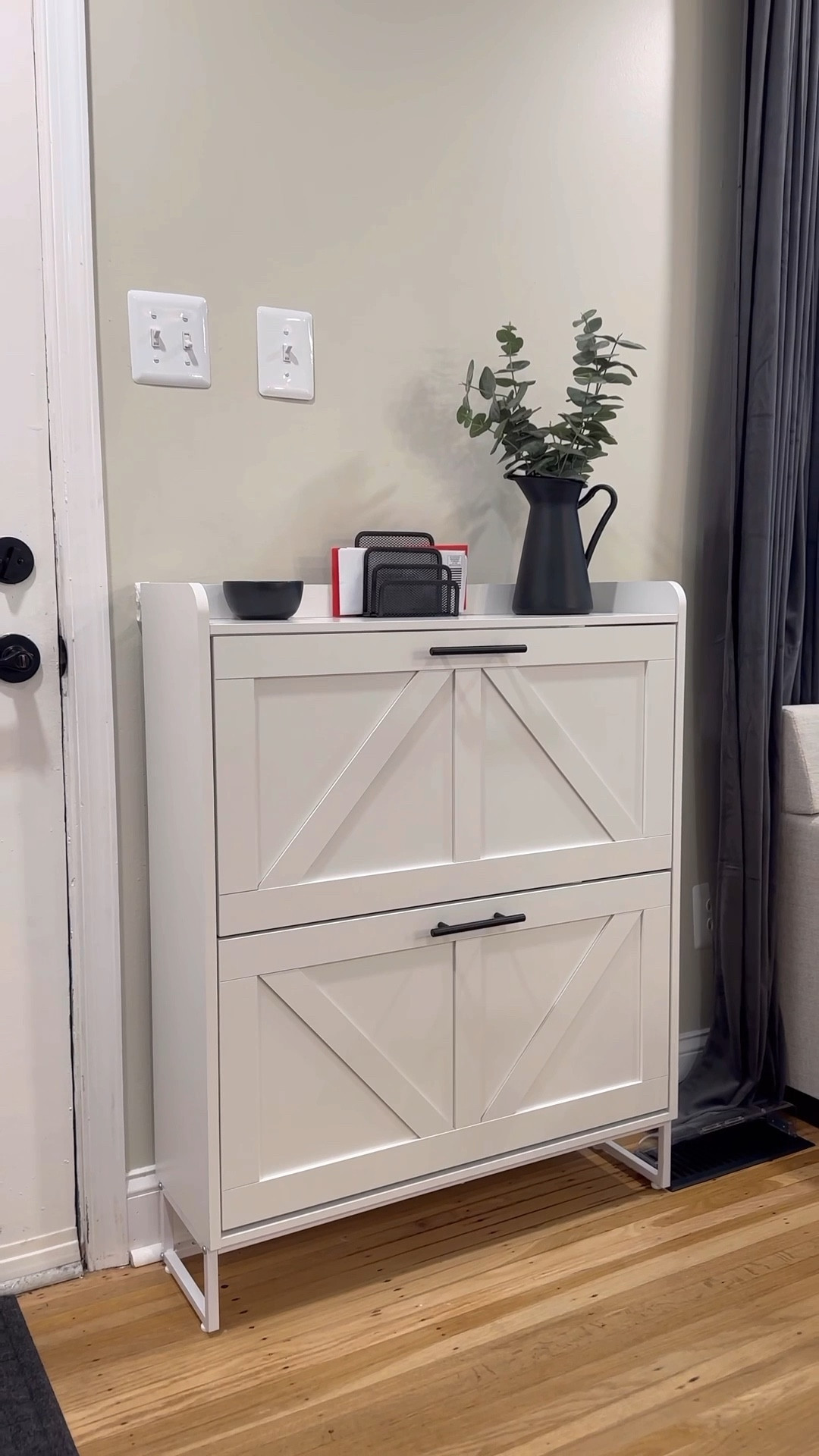 You don’t need a formal entryway or mudroom to have some organization at home… this shoe storage cabinet is perfect for small spaces! 

#LTKSaleAlert #LTKHome #LTKFamily