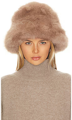 jocelyn Oversized Faux Fur Bucket Hat in Palomino from Revolve.com | Revolve Clothing (Global)
