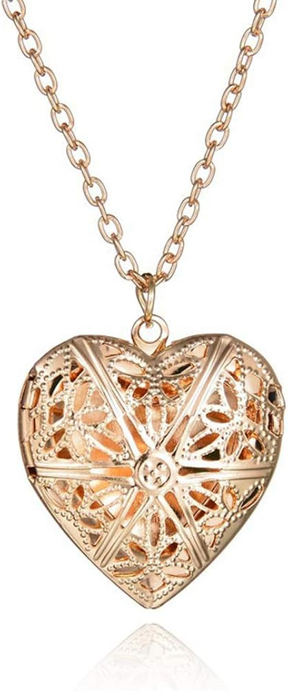 Collares con colgante de corazón hueco de U-K, collares de encanto geométrico, dorados, útiles... | Amazon (US)