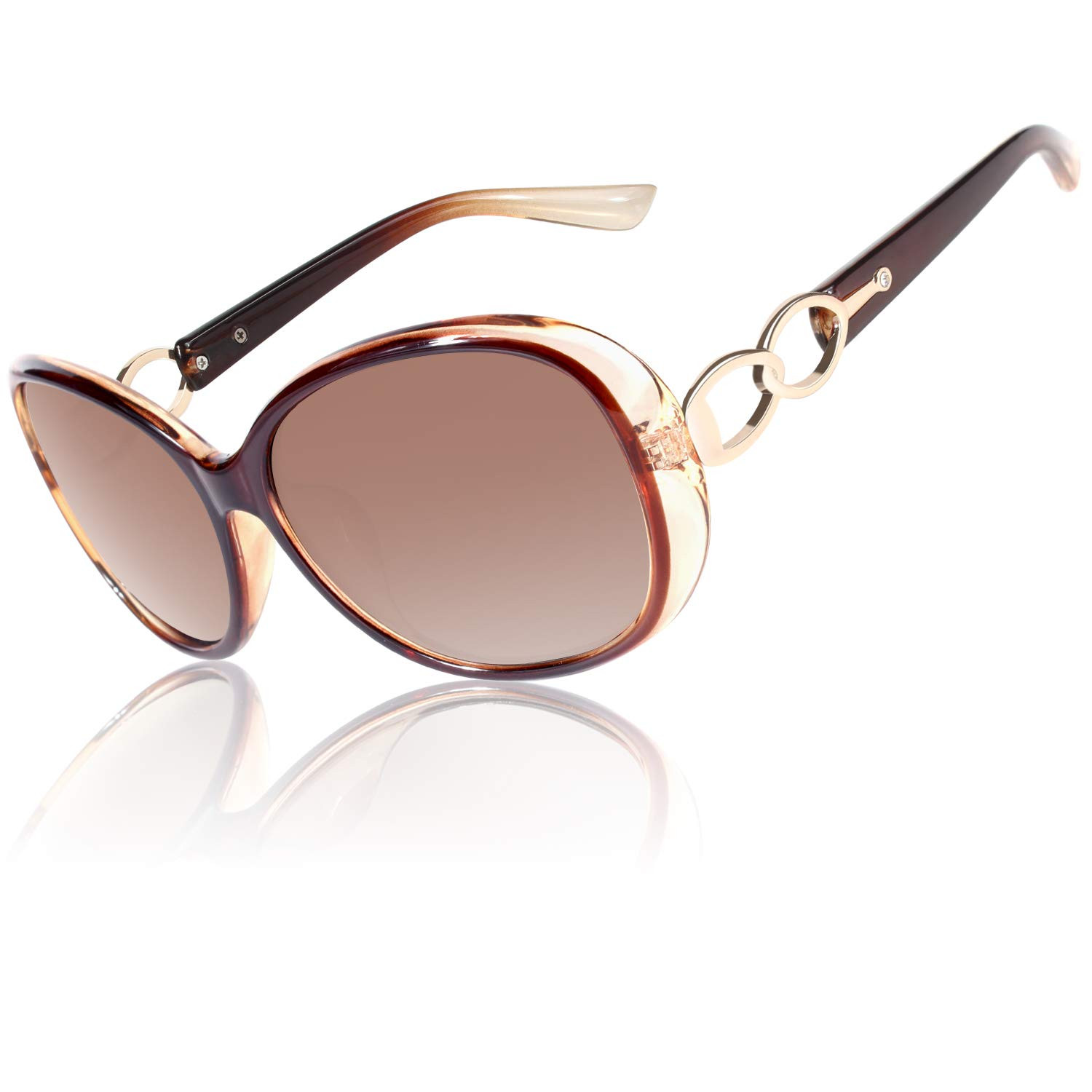 Amazon.com: CGID Trendy Oversized Sunglasses Womens Ladies Polarized Retro Frame UV400 Shades Gradient Brown : Clothing, Shoes & Jewelry | Amazon (US)