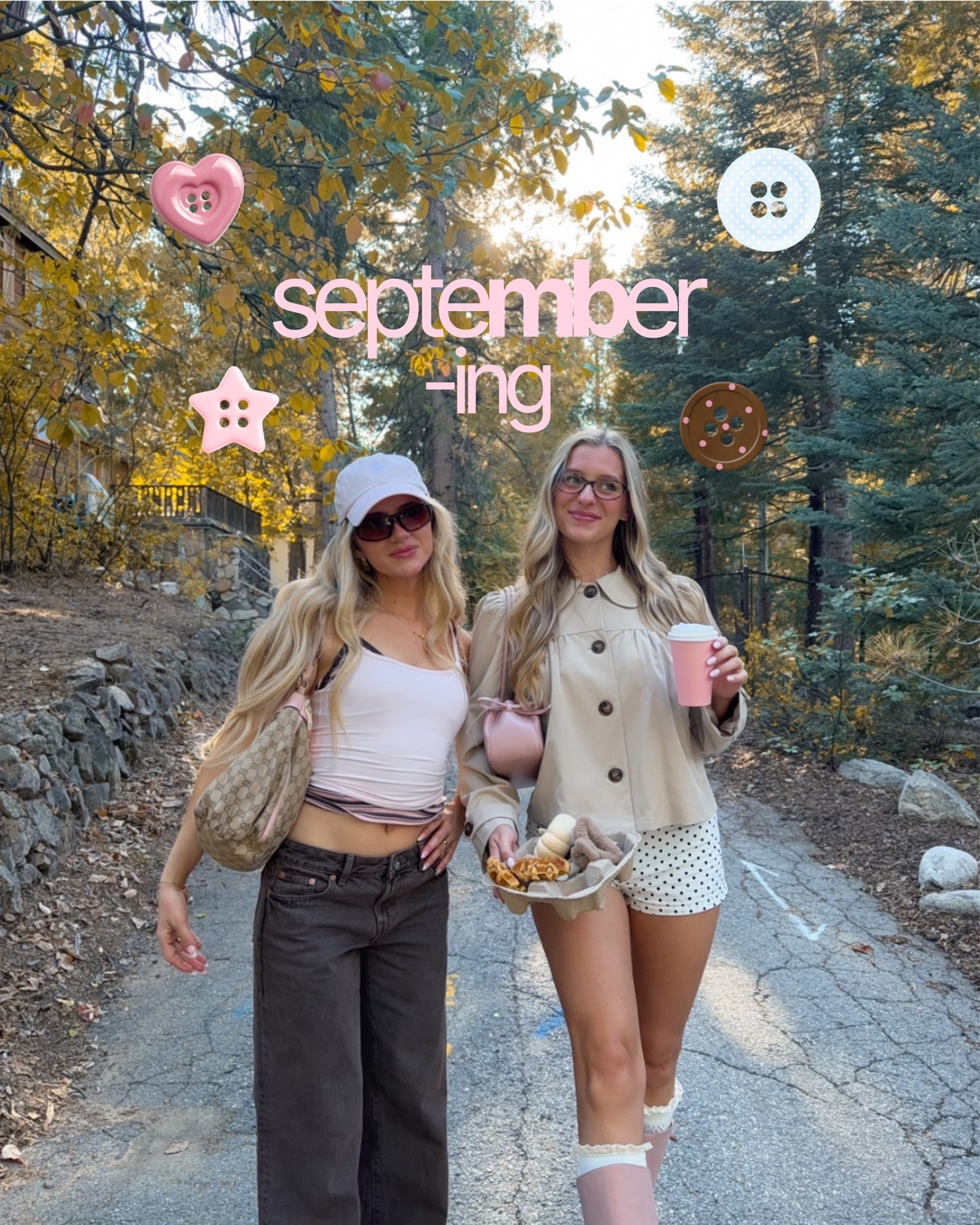 first girls trip of fall🧸🎀

cool girl fall outfits, pink outfits, polka dots, fall aesthetic, girly