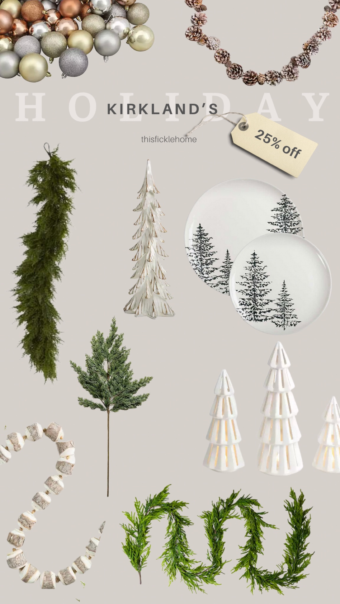 Norfolk real touch garland, beaded garland, festive holiday plates, earth tone bell ornaments, tree figurine, light up tree figurines, KIRKLAND’S, holiday decor.

#LTKhome #LTKsalealert #LTKHoliday
