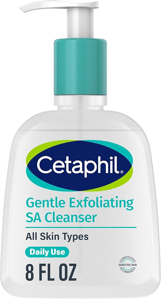 Cetaphil Gentle Exfoliating SA Cleanser, Foaming Gel Cleanser for All Skin Types, 8 Oz Pump Bottl... | Amazon (US)