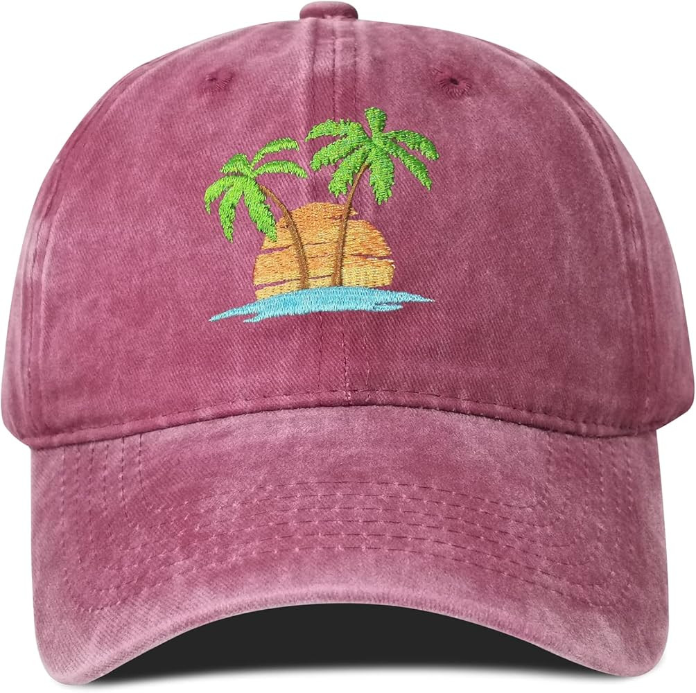 Hepandy Embroidered Palm Tree Baseball Hats for Men Women | Amazon (US)